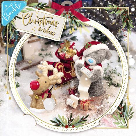 3D Holographic Christmas Wishes Me to You Bear Christmas Card £2.69